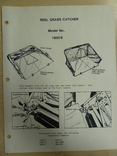 Yard man parts list - list, manual