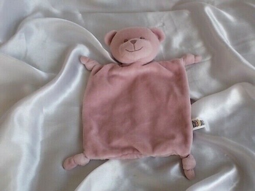 Doudou ours plat vieux - ours,, rose