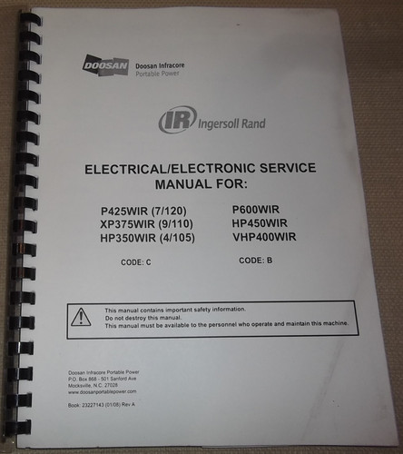 Ingersoll rand p425 xp375 - ingersoll,