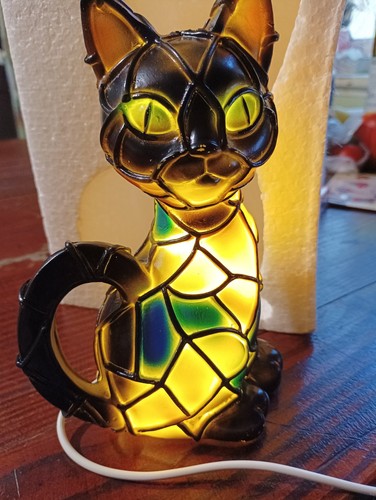 Lampe chat mosaïque led - lampe,