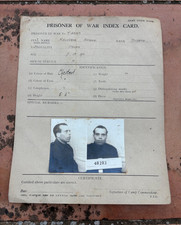 354v FICHE de prisonnier de Guerre Italien 1944.