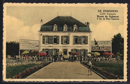 Cpa heer agimont café - cpa,