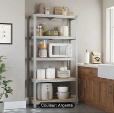 Lot De 2 Étagère en acier,5 niveaux  Rangement garage, atelier, charge 875 kg