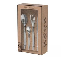 Lou Laguiole Jet 24 Pieces Flatware Set