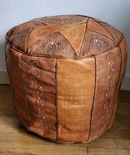 Grand Pouf cuir circulaire
