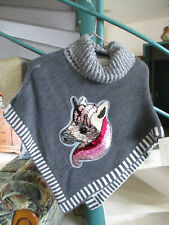 poncho gris foncé Taille 4Ans Marque New Collection Fille Neuf avec étiquette