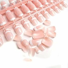 240 pcs 12 Taille Différentes Naturel Français court Faux ongles en acrylique
