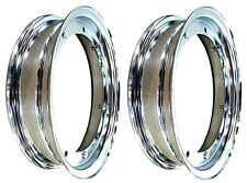 Kit 2 Jantes En Fer 3.00-10 / 3.50-10 Chromées Vespa 50 Special Hp Pk Xl Et3