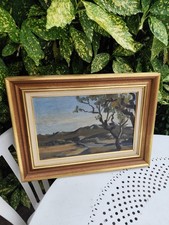 Tableau huile sur panneau bois isorel Pierre Jouffroy Paysage de montagne 