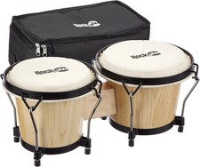 RJ-100300 7" and 8" Bongo Set with Padded Bag and Tuning Wrench Natural