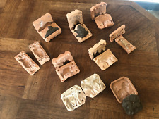 LOT DE 9 MOULES EN TERRE CUITE POUR ANCIEN JEU DE MOULAGE " F & B "