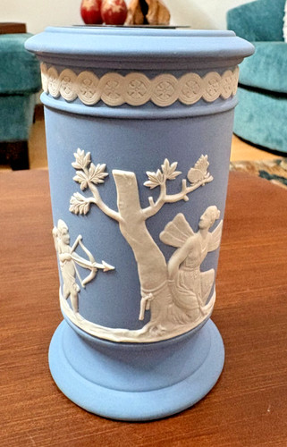 Wedgwood blue jasperware vase - jasperware,
