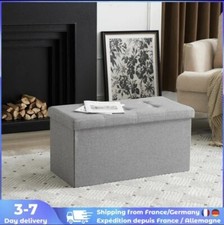 Tabouret pliant banc pouf dé pliable coffre siège de rangement boîte 76x38x38cm