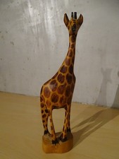 statuette girafe bois 19,5 cm