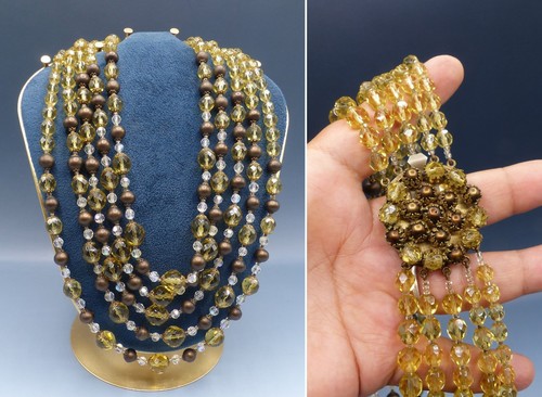 Collier ancien perles cristal - collier,