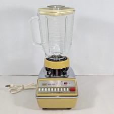 Vintage Sears Solid State 663-82327 Harvest Gold & Chrome 10 Speed Blender