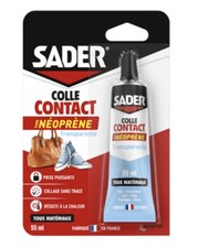 Colle contact puissante type néoprène transparente invisible gel 55ML SADER