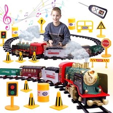 Train Electrique Enfant, Jouet de Trains à Vapeur, Trains De Noël avec Fumé, ...