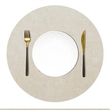 4Pcs Napperons de Table Ronde PVC pour Salle à Manger 33cm Imperméable Tapis d