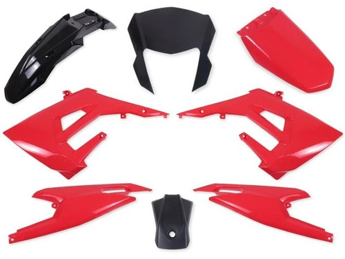 Kit carénages rouge - 8, noir