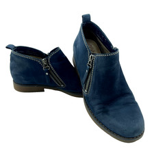 Hush Puppies Boots Women's Mazin Cayto Ankle Booties SZ 8.5 Blue Leather Zip-Ups