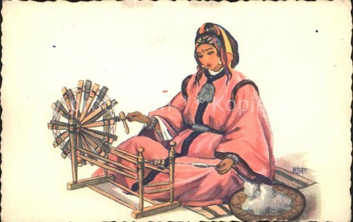 Maroc morocco femme rouet - femme,
