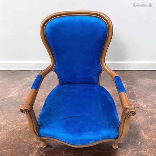 Fauteuil louis bleu et - fauteuil,