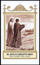 santino-holy card""SS.AVITO E CARILEFFO ABB."