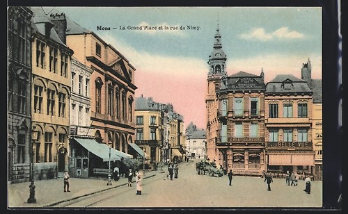 Cpa mons grand place et - cpa, mons,