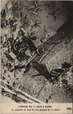 Old postcard Paris Storm of