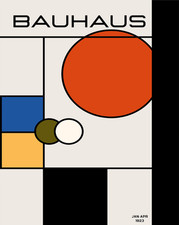 Affiche formes géométriques art mural abstrait Bauhaus -...