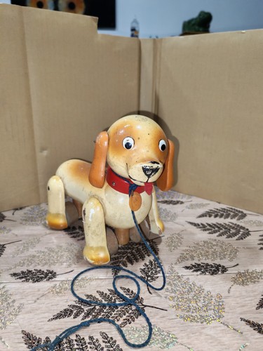 Ancien jouet bois chien - jouet,