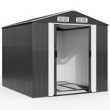 Abri de jardin en métal gris