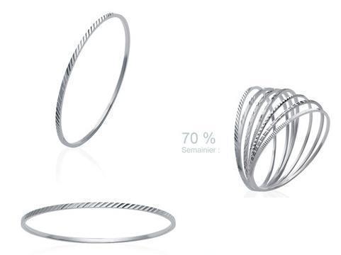 Bracelet jonc strié de - 62,