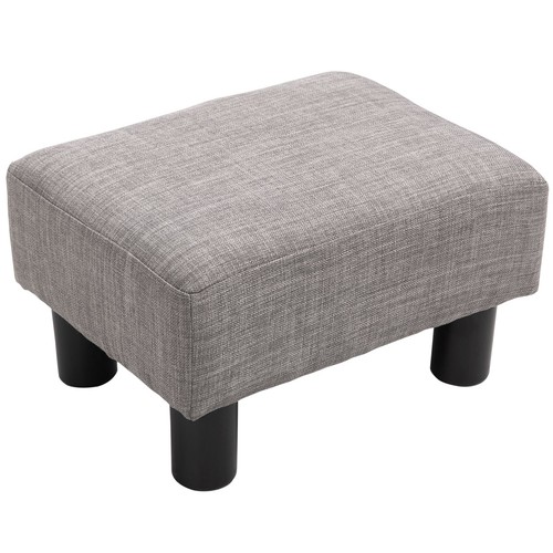 Cube linen pouf ottoman - 16”,
