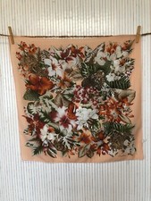 Foulard Carré Castellani Tête de Léopard et Floral Cadeau femme (FO234)