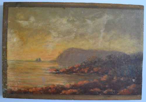 Tableau ancien bord mer - ancien,