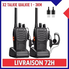 x2 Talkie-walkie Longue Portée 1-3km Radio 16 canaux 446MHz Rechargeable USB