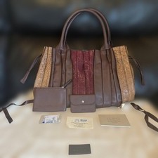 Lupo Barcelona Handbag Purse w/Pouch Case Dust Bag Leather in Brown NWOT