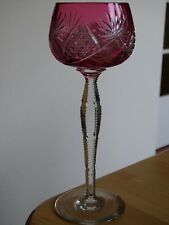 1 OLD WINE GLASS ROEMER CRYSTAL RED COLOR STONE ht 20.5 cm