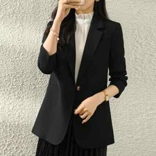 Veste Tailleur Blazer Femme Séparé Bureau Slim Élégante Noire 47224