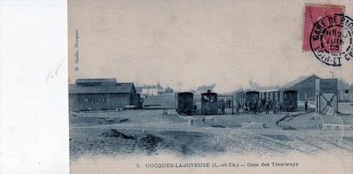 Cpa oucques joyeuse gare - cpa,