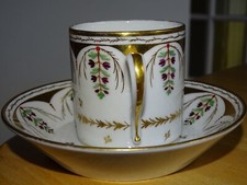 ANTIQUE PARIS PORCELAIN COFFEE CUP LITRON STYLE LOUIS XVI late 18 EME