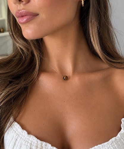 Collier avec perle pierre - avec,