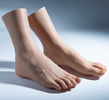 NEW Platinum Silicone Male Vein Feet Mannequin Rare Big Feet EUR46/Bendable