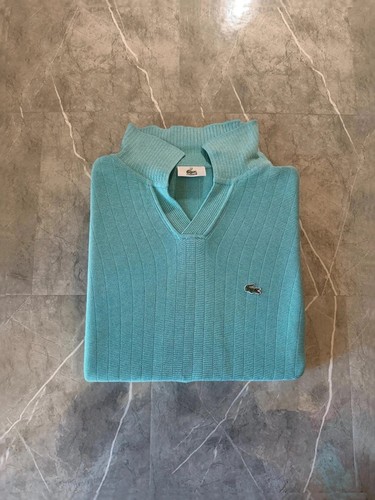 Pull lacoste vert eau col - pull,