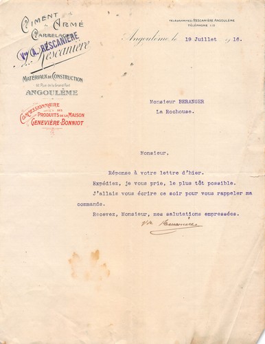 1916 ciment arme - 1916, carrelage