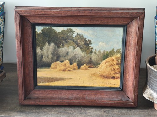 Tableau ancien huile sur bois - huile,