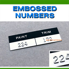 JEEP KAISER WILLYS OVERLAND PAINT & TRIM DATA TAG CJ3B CJ5 CJ6 PLATE 