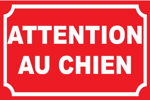 Panneau attention chien - panneau, au